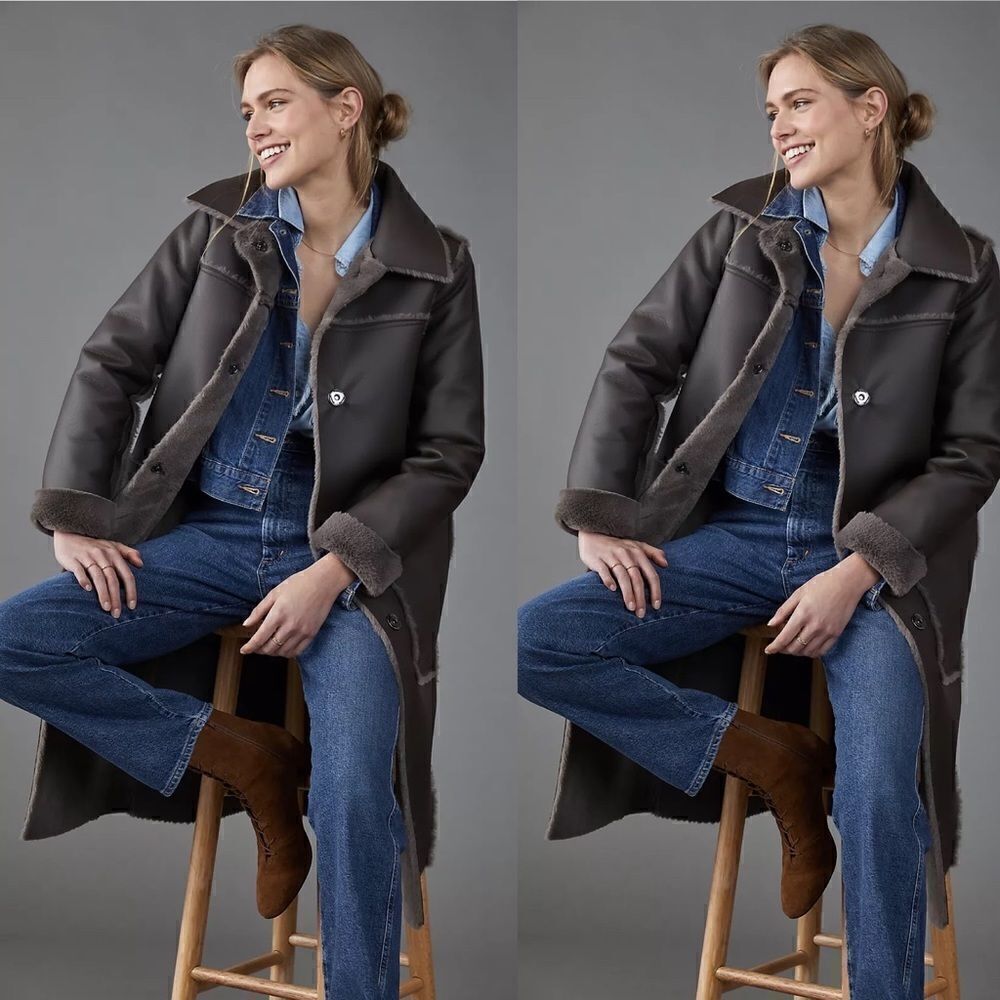 Anthropologie Kerry Reversible Faux Fur Coat